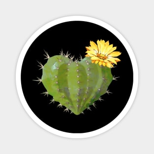 Cactus heart watercolor jellow flower Magnet